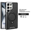 360 Rotating Bracket Leather Phone Case for Samsung Galaxy S25 Ultra S24 S23 S22 S25EDGE Magnetic Charging Kickstand Back Cover