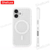 For iPhone17 Cooling Case Shelluxe Breathable Mesh PC Hard Cases For iPhone 17 16 15 14 Plus 13 12 Pro Max Magnetic Phone Cover