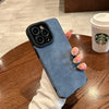 Fashion Matte Leather Silicone Case For iPhone 14 Plus 12 13 Mini 11 16 15 Pro Max 17 ProMax Lens Protection Shockproof Cover