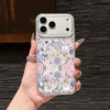 Purple Blooms Dreamy Silicone Acrylic Phone Case For iPhone 17 16 13 14 11 12 15 Pro Max Air 16e 17e 14 16 15 Plus Gentle Cover