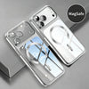 Translucent Plating Magnetic Phone Case for iPhone 17 16 15 Pro Max 17Pro Ultra Thin Hard Cases for iPhone17 16 Pro Max Cover