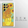 Van Gogh Sunflowers Black Soft Phone Cover Case for Samsung Galaxy S23 Ultra S20 S24 Plus S25 Edge S21 FE
