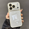 Large Window Broken Glass Texture Phone Case for iPhone 13 14 15 16 17 Pro Max Lens Film Protective Phone Cover Luxury Shell