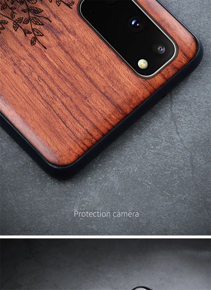 Real Wood Wooden TPU Case For Samsung Galaxy Note 20 Ultra S25 S24 S23 S21 Ultra S20 FE S10 Plus Case Cover Phone Shell Skin Bag
