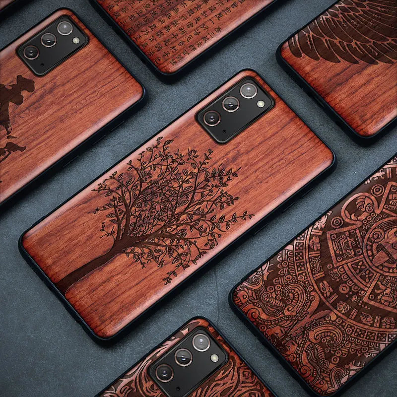 Real Wood Wooden TPU Case For Samsung Galaxy Note 20 Ultra S25 S24 S23 S21 Ultra S20 FE S10 Plus Case Cover Phone Shell Skin Bag
