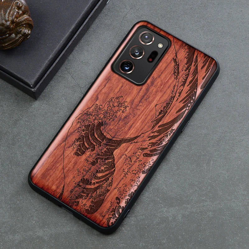 Real Wood Wooden TPU Case For Samsung Galaxy Note 20 Ultra S25 S24 S23 S21 Ultra S20 FE S10 Plus Case Cover Phone Shell Skin Bag