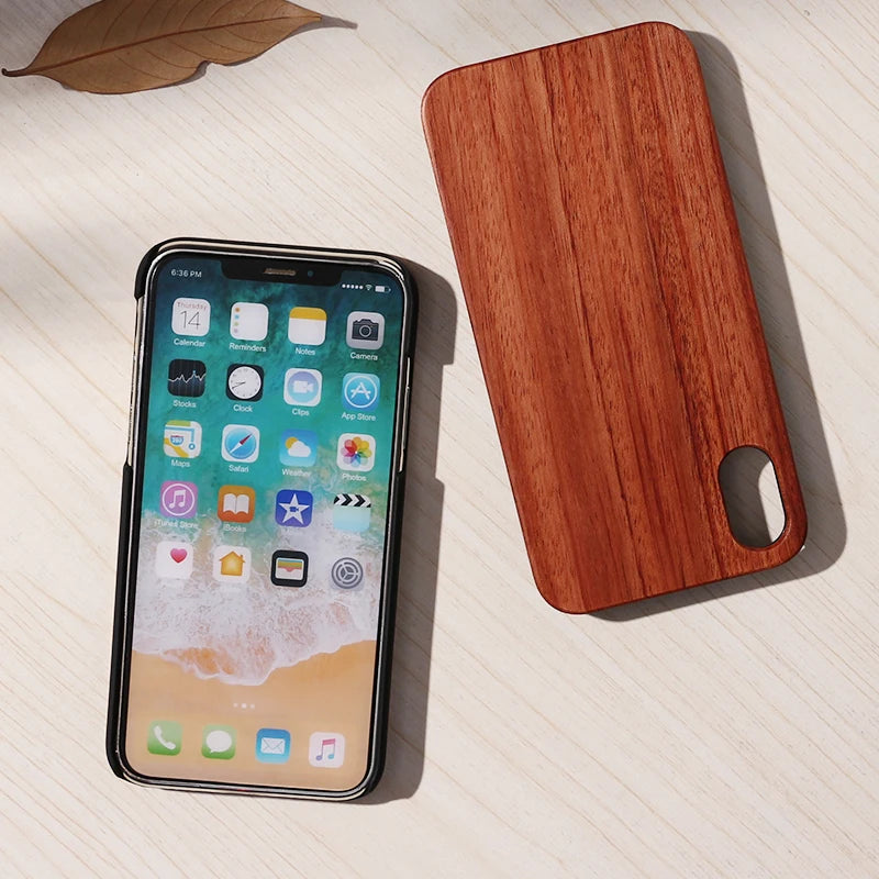 Real Wood Case For iphone15 14 14ProMax 14Plus 13Promax 13 12 11 Cover Natural Bamboo Wooden Hard Phone Cases