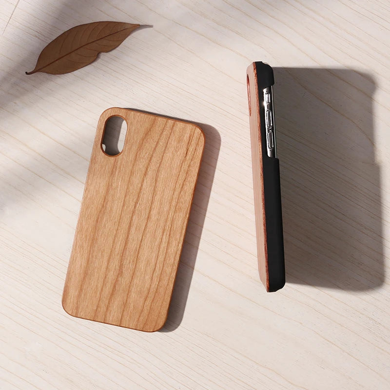Real Wood Case For iphone15 14 14ProMax 14Plus 13Promax 13 12 11 Cover Natural Bamboo Wooden Hard Phone Cases