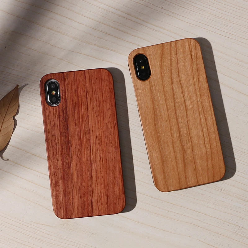 Real Wood Case For iphone15 14 14ProMax 14Plus 13Promax 13 12 11 Cover Natural Bamboo Wooden Hard Phone Cases