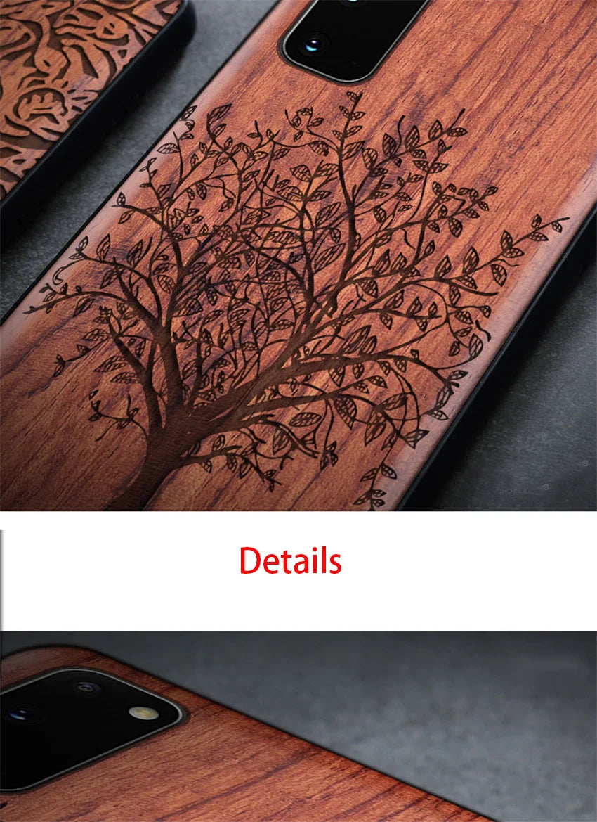 Real Wood Wooden TPU Case For Samsung Galaxy Note 20 Ultra S25 S24 S23 S21 Ultra S20 FE S10 Plus Case Cover Phone Shell Skin Bag