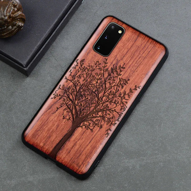 Real Wood Wooden TPU Case For Samsung Galaxy Note 20 Ultra S25 S24 S23 S21 Ultra S20 FE S10 Plus Case Cover Phone Shell Skin Bag