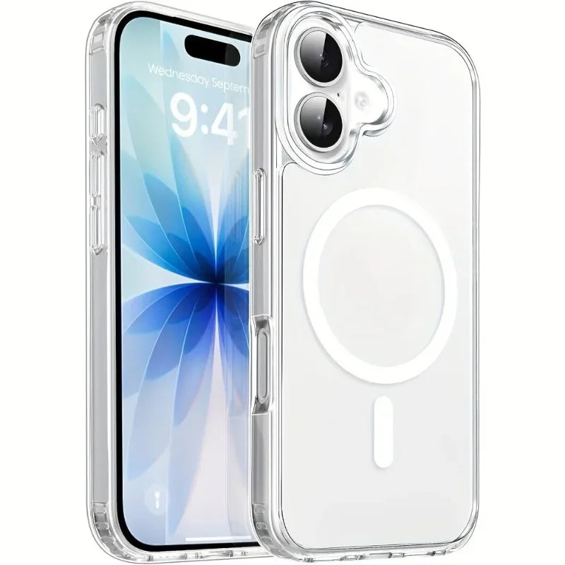 New Clear for MagSafe Case For iPhone 17Air 16 15 14 13 12 11Pro Max with Magnetic Feature Shockproof Wireless Charging Cover