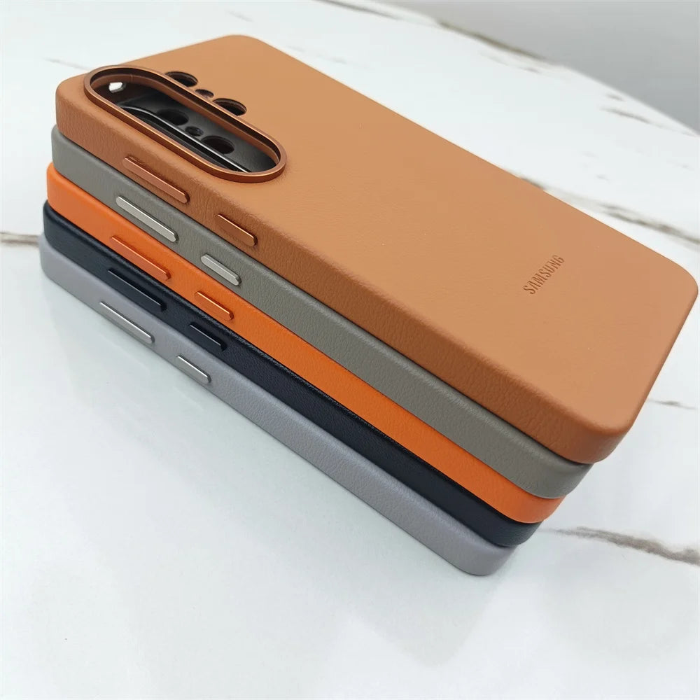 Luxury Leather Phone Case For Samsung Galaxy S26 Ultra Plus S26+ 5G Premium Genuine Shockproof Back Shell S26Ultra S26Plus Cover