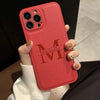 Personalized Customized Initials Name Case For iPhone 17 16 15 14 13 12 11 Pro Max Plus Big Letter Laser Engraving Leather Cover