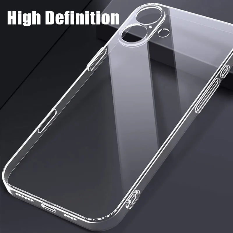 Clear Silicone Phone Case For iPhone 17 16 Pro Max 17 Air 16E Soft Back Cover For iPhone 15 14 11 12 13 Pro Max Mini Plus Case