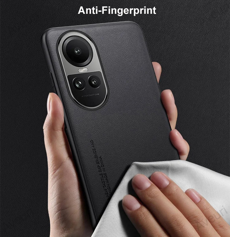 Luxury PU Leather Case For OPPO Reno 10 Pro 10Pro Back Cover Matte Silicone Protection Phone Case For OPPO Reno 10 5G Reno10 Pro