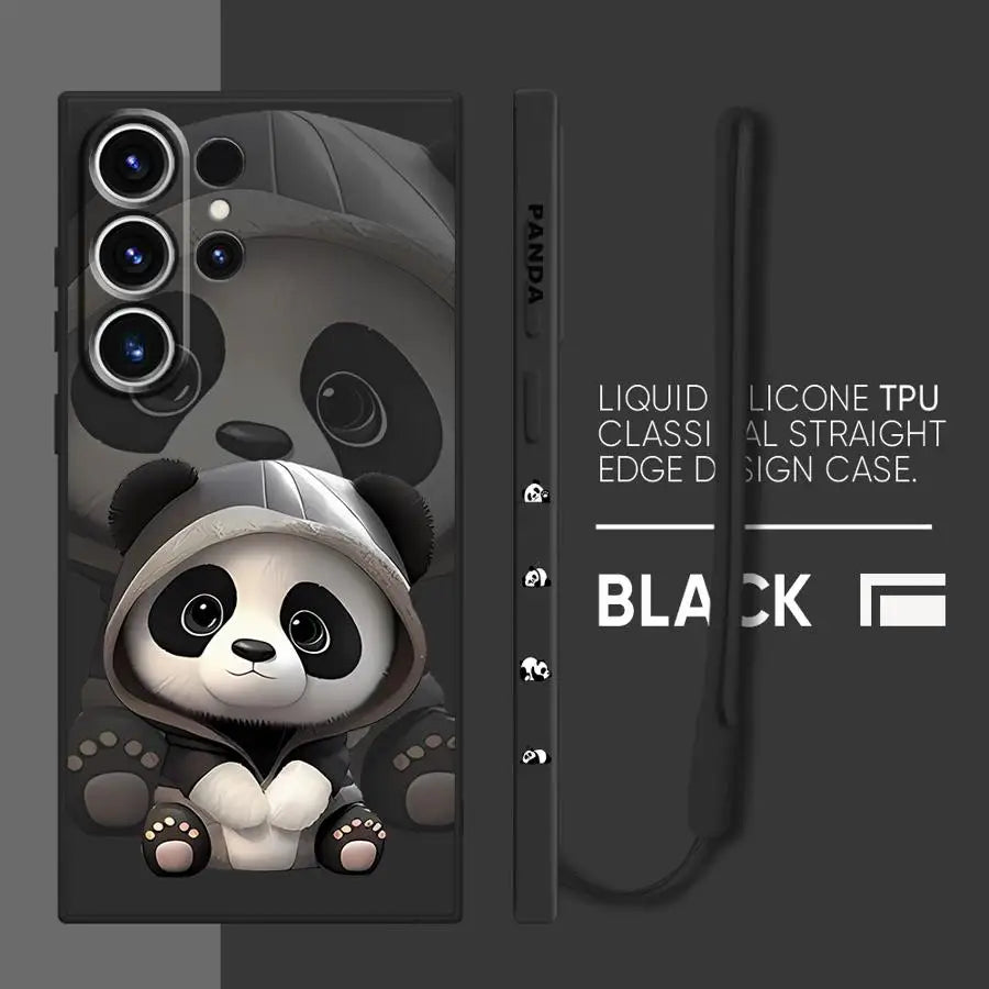 Cute Panda Phone Case for Samsung Galaxy S21 Plus S23 Ultra 5G S20 FE S24 Ultra S22 S22 Plus S22 Note 20 10 S10 Soft Cover