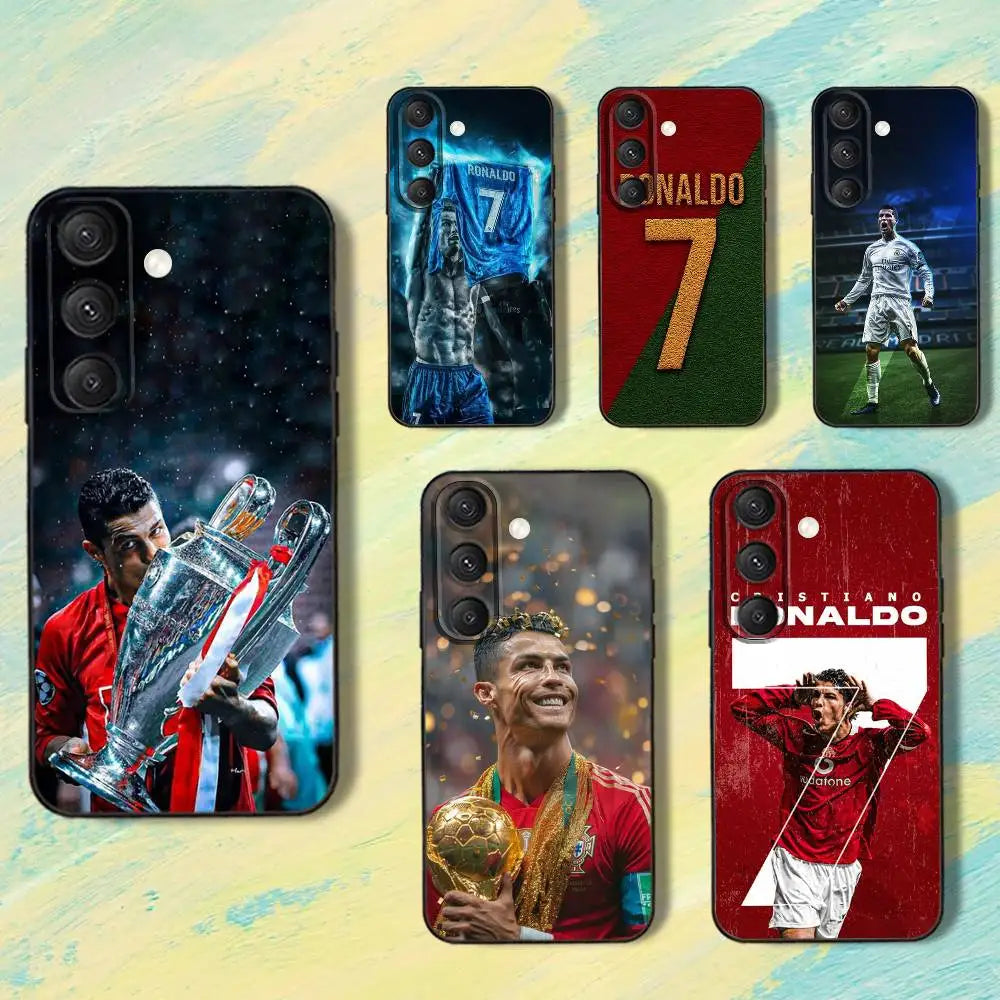 C-CR7S Football R-Ronaldo-ES  Phone Case For Samsung S25,S24,S10,S22,S21,S20,S23,Ultra,Plus,Lite,FE,Soft Silicone Black Cover