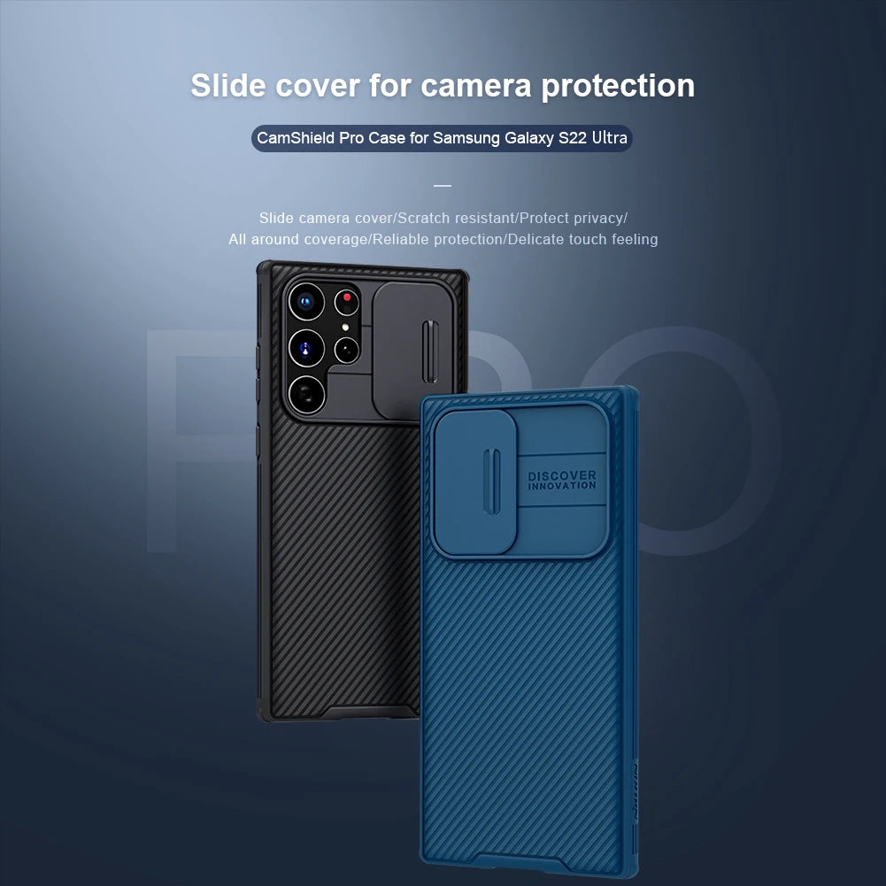 Nillkin for Samsung Galaxy S22 Ultra 5G Lens Case CamShield Pro TPU Frame Camera Cover Slide Protection Back Cover Case