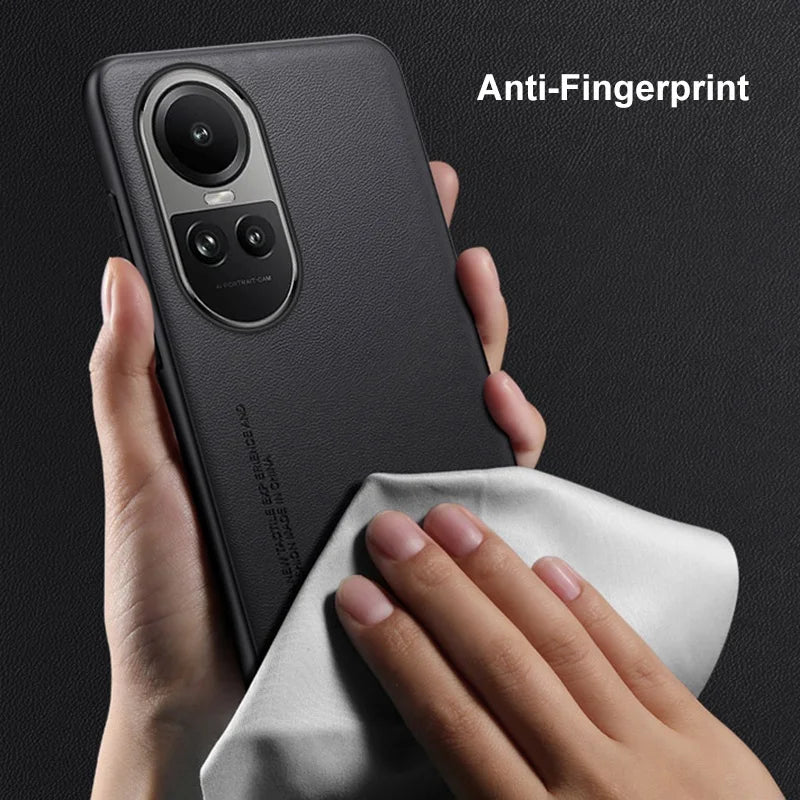 Luxury PU Leather Case For OPPO Reno 10 Pro 10Pro Back Cover Matte Silicone Protection Phone Case For OPPO Reno 10 5G Reno10 Pro