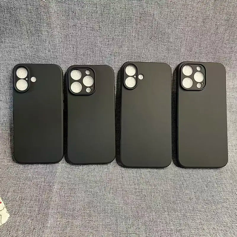 Matte Black Silicone Case For iPhone 16 17 15 14 13 12 11 Pro Max 16 Plus 12 mini X XS Max XR 16E 17E Air Soft Cover