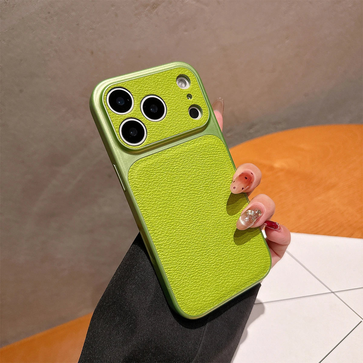 Solid Color Pebbled Texture Phone Case, Minimalist Drop-Resistant Protective Cover with Raised Camera Protection, Compatible with iPhone 12/13/14/15/16/17 Pro Max/Plus/Air Series