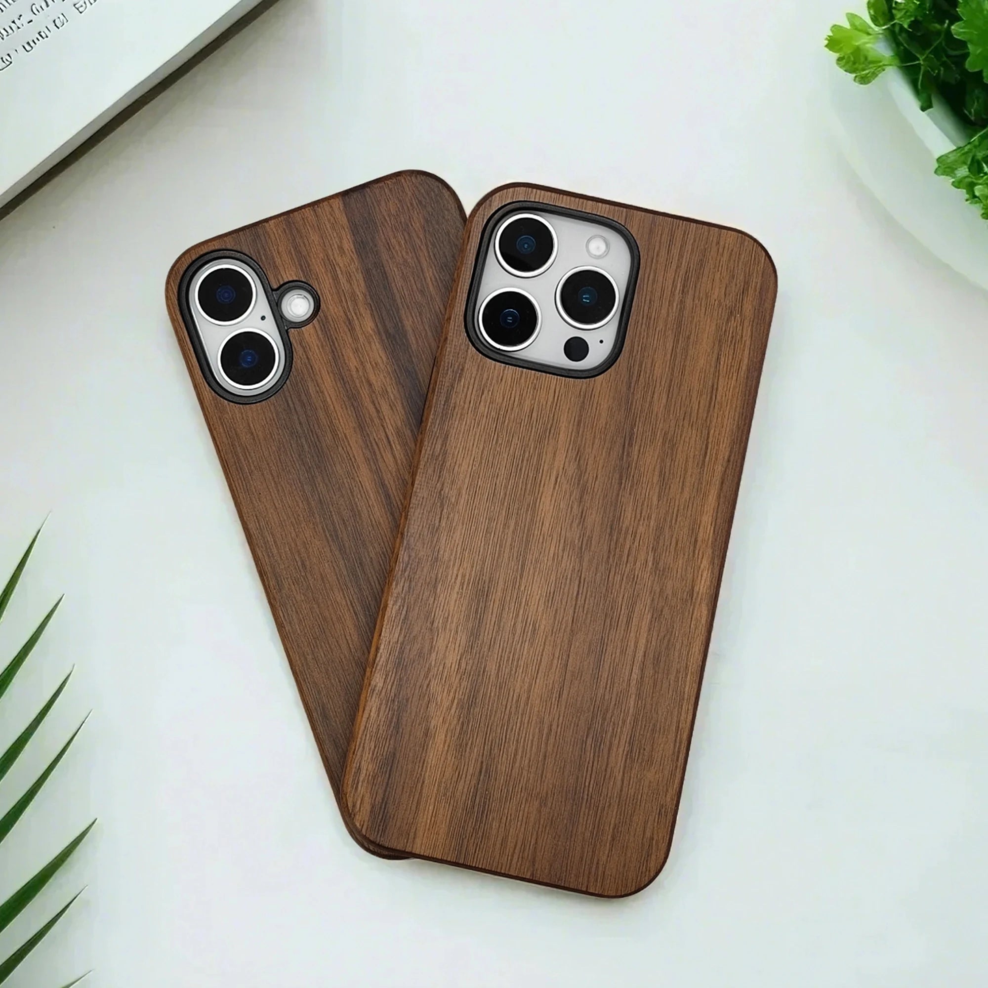 Luxury Shockproof Nature Walnut Wood Phone Case for iPhone 16, 16 Pro, 16 Pro Max Waterproof Cases Cover