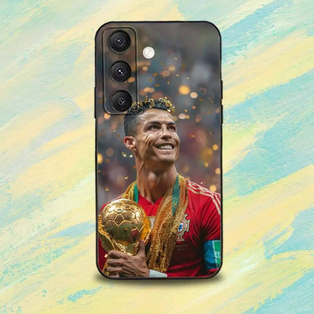C-CR7S Football R-Ronaldo-ES  Phone Case For Samsung S25,S24,S10,S22,S21,S20,S23,Ultra,Plus,Lite,FE,Soft Silicone Black Cover