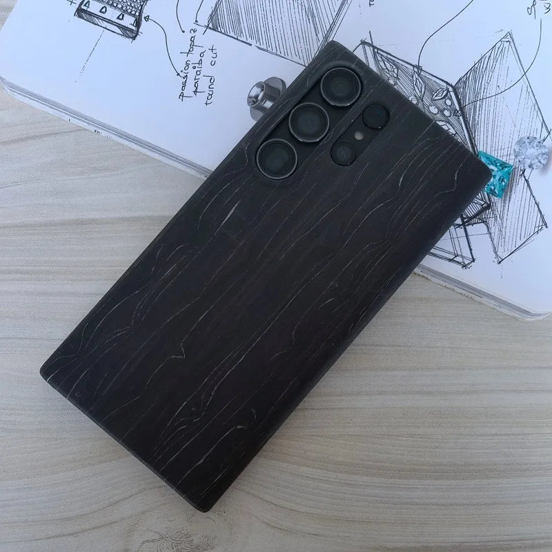 For Samsung Galaxy S25 Ultra S26 S24 S23 S22 S21 Note20 ultra Samsung S25 Plus Walnut Enony Wood Rosewood Wooden Back Case Cover