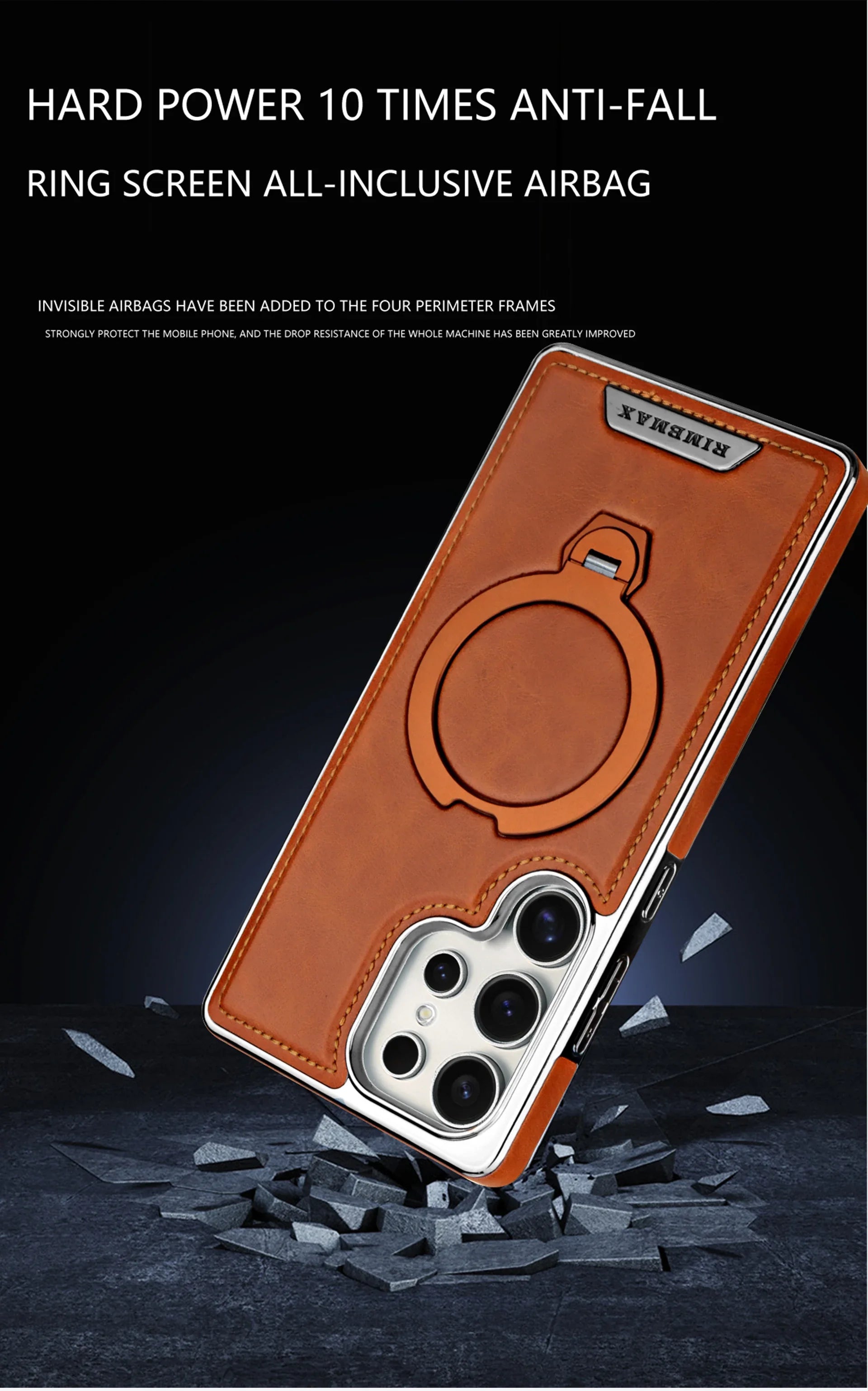 360 Rotating Bracket Leather Phone Case for Samsung Galaxy S25 Ultra S24 S23 S22 S25EDGE Magnetic Charging Kickstand Back Cover