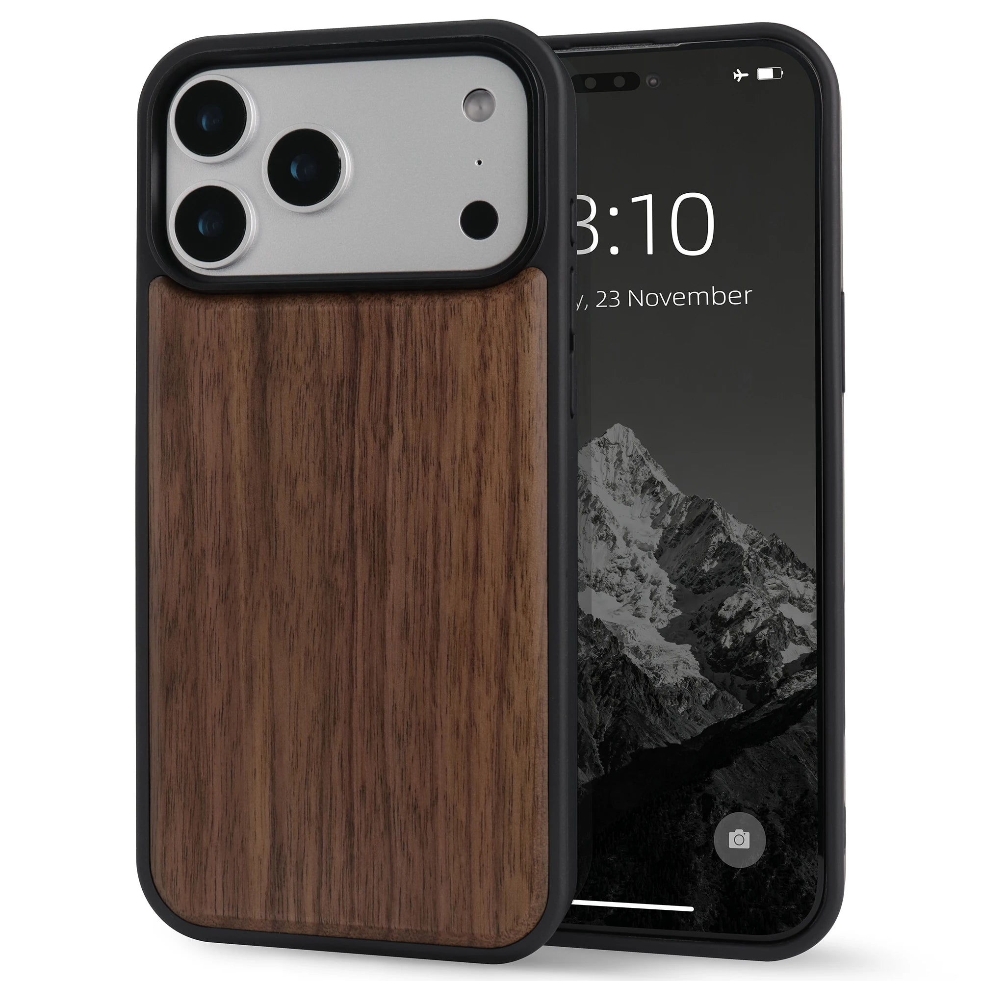 Luxury Shockproof Walnut Cherry Wood Phone Case For iPhone, 17 Pro, 17 Pro Max Soft Bumper Cases Cover