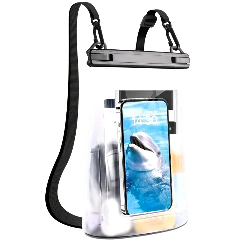 HAISSKY Large Mobile Phone Waterproof Pouch For iPhone 17 16 Pro Max 17 Air 16E 15 Plus Swim Travel Beach Bags With Seal Stripe