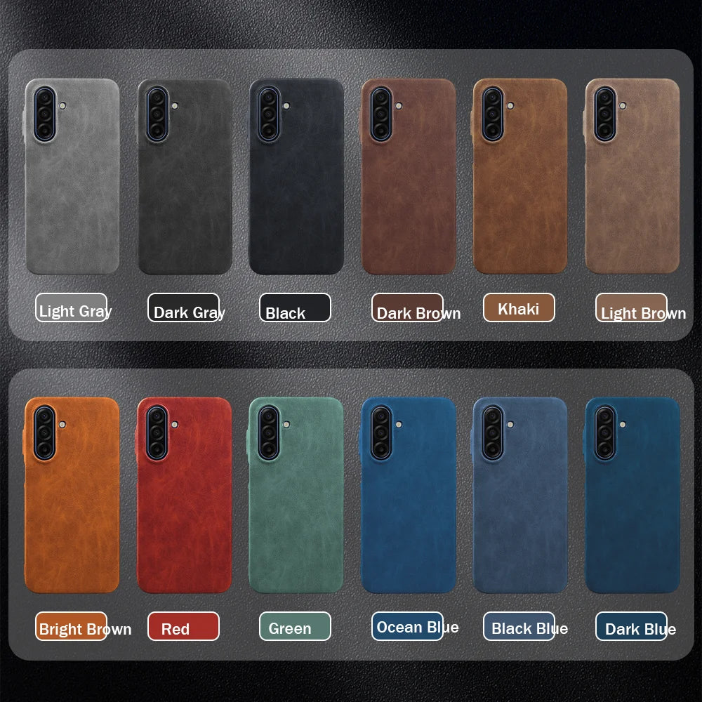 Skin Leather Case For Samsung Galaxy A17 A56 A16 A26 A36 A55 A06 A07 A15 A35 A54 A53 A13 S23 S24 S25 S26 Plus Phone Case Cover