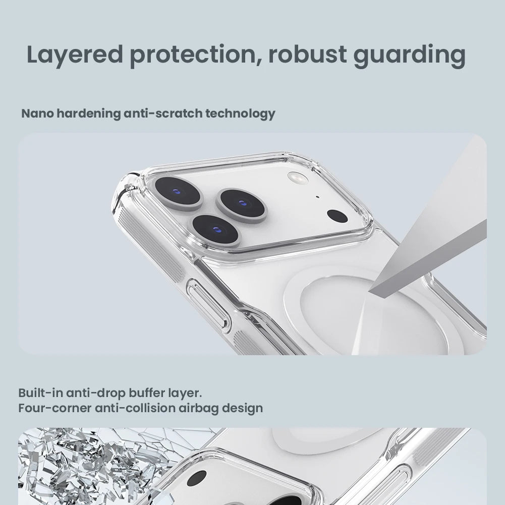 For iPhone 17 Pro MAX Case NILLKIN Nature Pro Magnetic Case For 17 17 Pro Air Fitted Cases Clear Cover