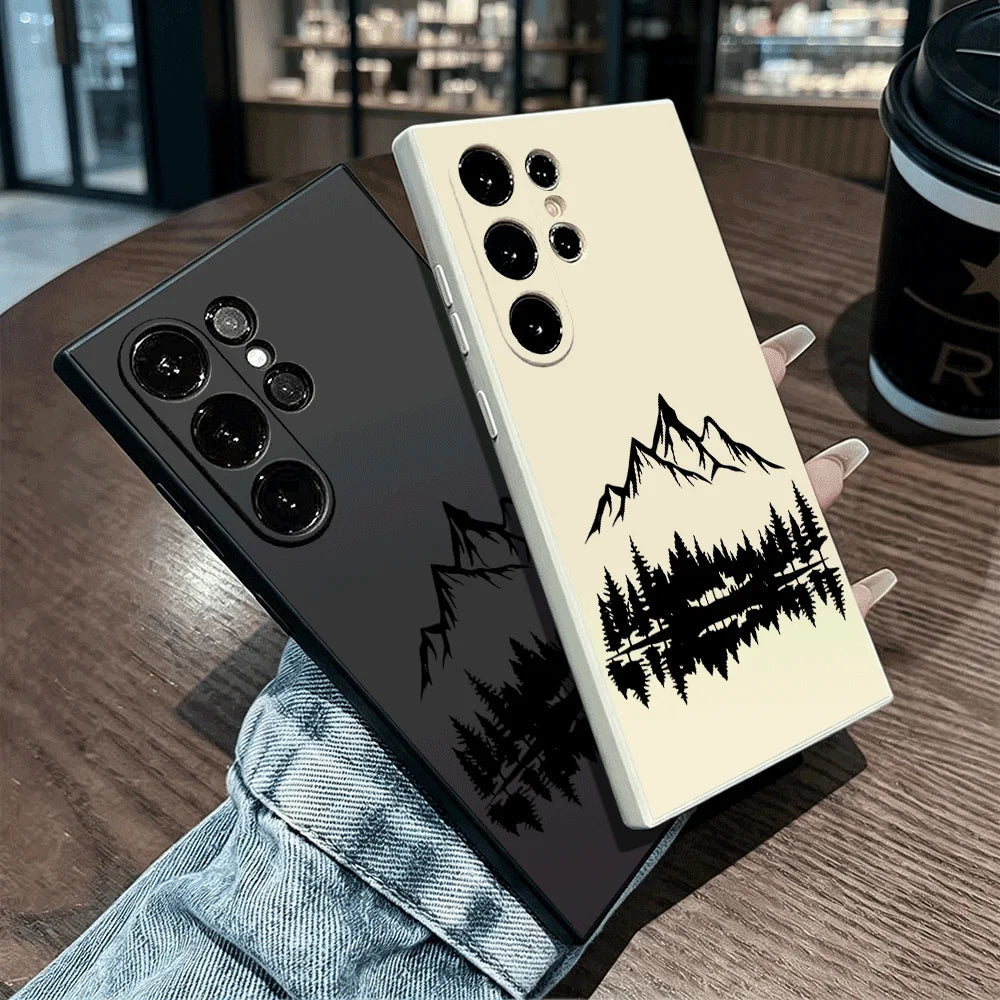 Mountain Lake Scenery Shockproof Soft TPU Back Case For Samsung S22 S23 S24 S25 S26 Ultra A16 A35 A55 Anti Drop Cover