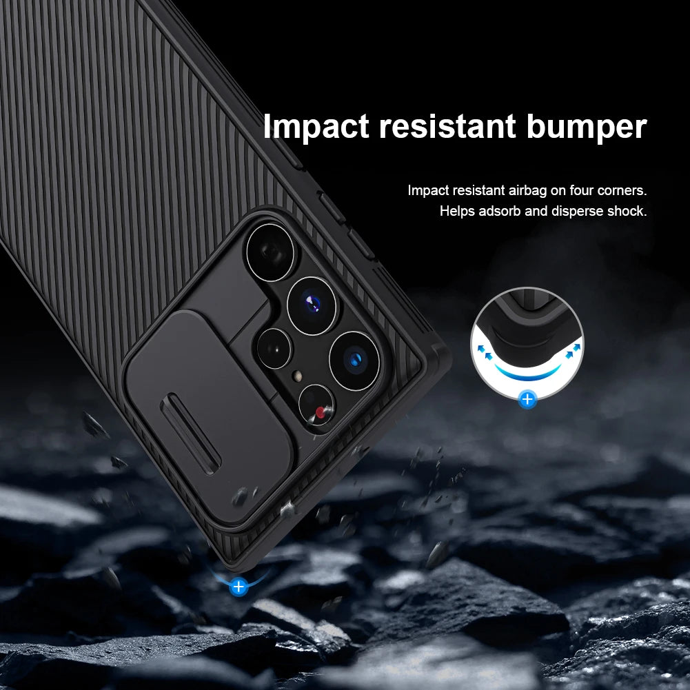Nillkin for Samsung Galaxy S22 Ultra 5G Lens Case CamShield Pro TPU Frame Camera Cover Slide Protection Back Cover Case