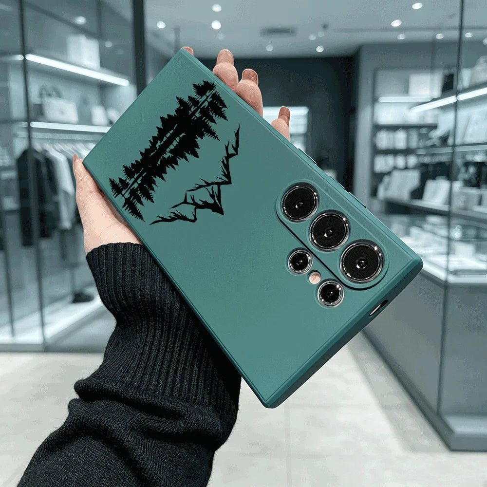 Mountain Lake Scenery Shockproof Soft TPU Back Case For Samsung S22 S23 S24 S25 S26 Ultra A16 A35 A55 Anti Drop Cover