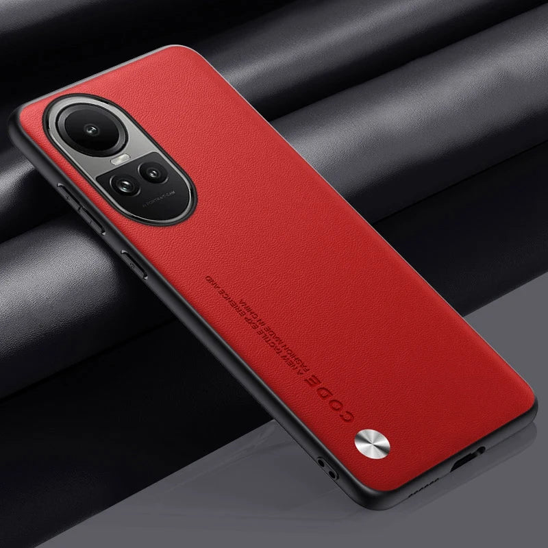 Luxury PU Leather Case For OPPO Reno 10 Pro 10Pro Back Cover Matte Silicone Protection Phone Case For OPPO Reno 10 5G Reno10 Pro