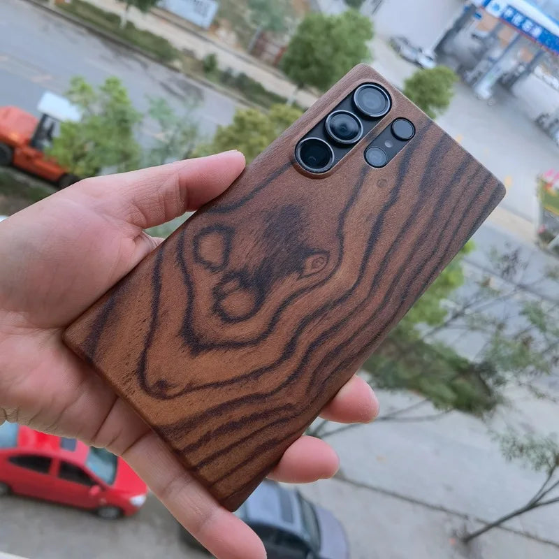 For Samsung Galaxy S25 Ultra S26 S24 S23 S22 S21 Note20 ultra Samsung S25 Plus Walnut Enony Wood Rosewood Wooden Back Case Cover