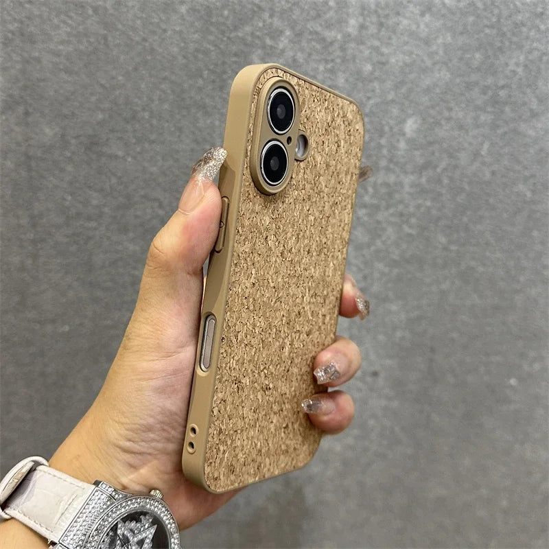 Retro Genuine wooden pattern heat dissipation phone case for iPhone 16 15 14 13 12 11 Pro Max Plus full shockproof hard cover