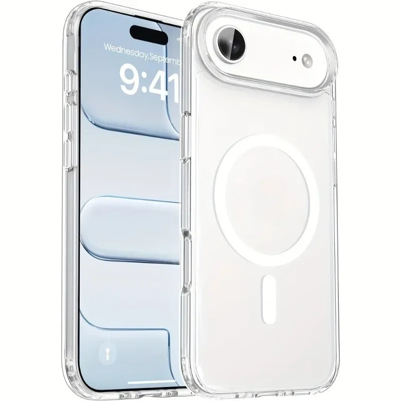 New Clear for MagSafe Case For iPhone 17Air 16 15 14 13 12 11Pro Max with Magnetic Feature Shockproof Wireless Charging Cover