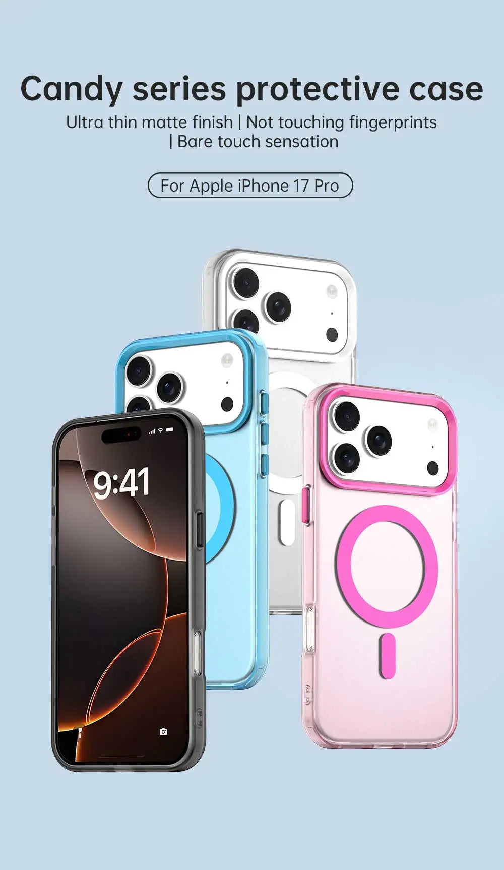 Matte Clear For Magsafe Wireless Charge Case for iPhone 17 Air 16 15 14 Plus 13 12 Pro Max Military Shockproof Candy Color Cover