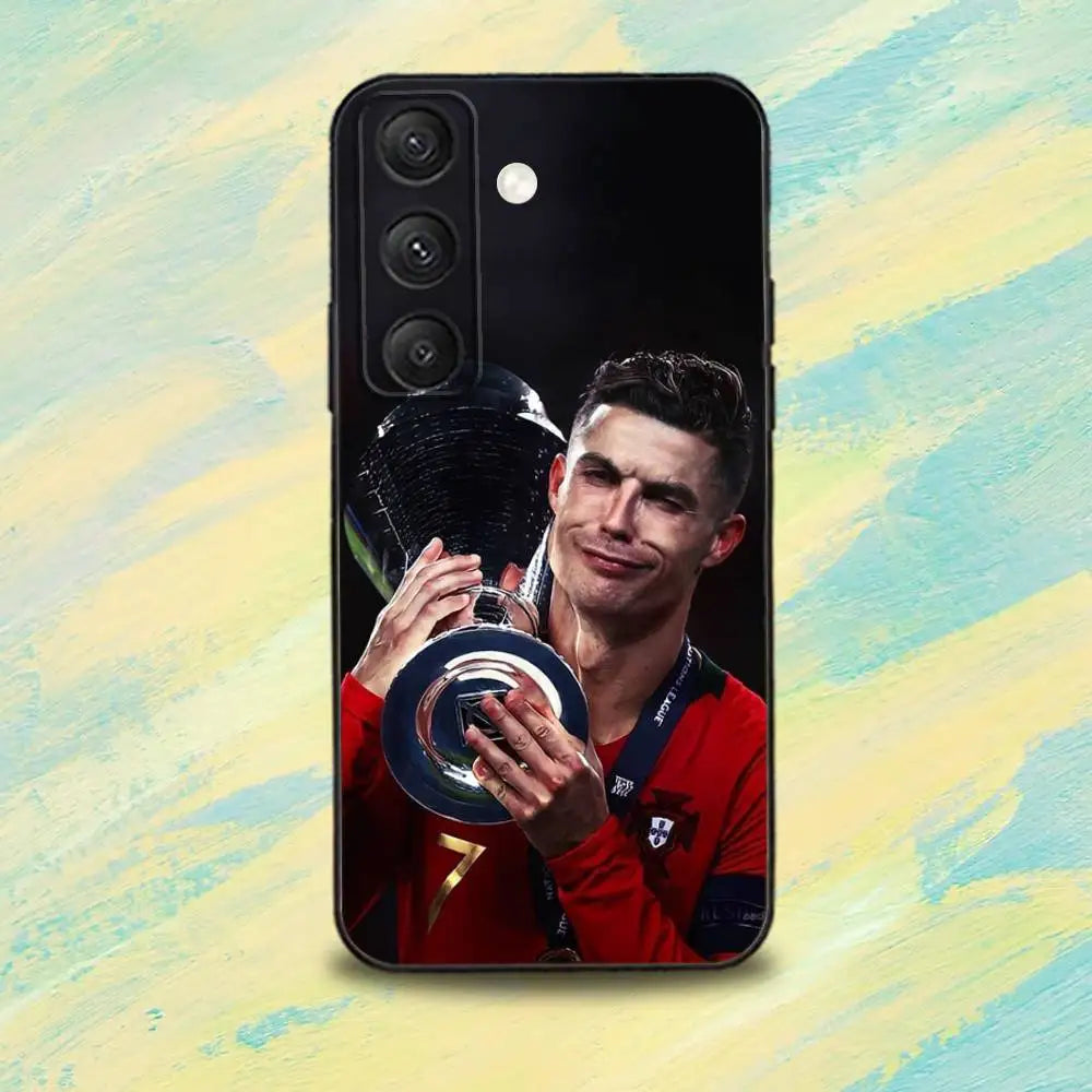 C-CR7S Football R-Ronaldo-ES  Phone Case For Samsung S25,S24,S10,S22,S21,S20,S23,Ultra,Plus,Lite,FE,Soft Silicone Black Cover