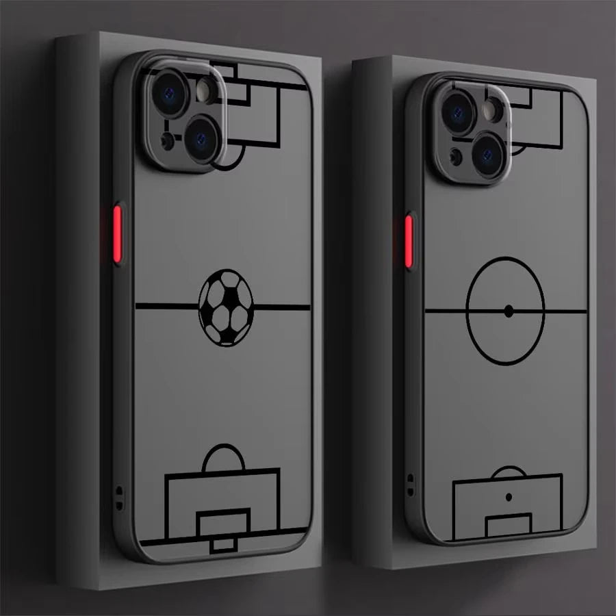 Funny Football Pattern Phone Case For iPhone 13 Mini XS Max 12 13 11 Pro Max 15 16 17 14 Plus X XS Max XR Shockproof Hard Cover