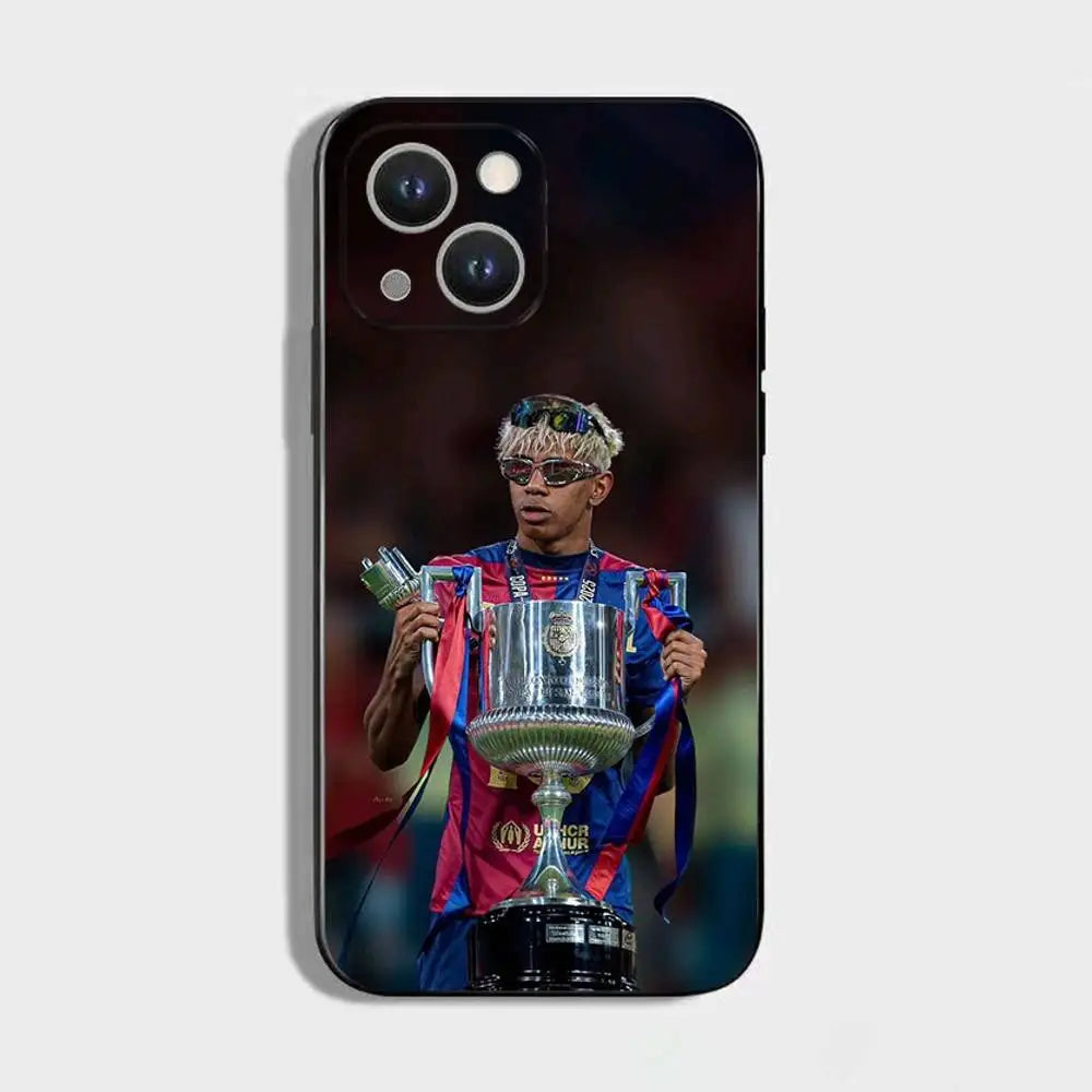 L-Lamine Yamal Phone Case For iPhone 16,15,14,13,12,11 Plus,Pro Max,XS,X,XR,SE,Mini,8,7,Soft Silicone Black Cover