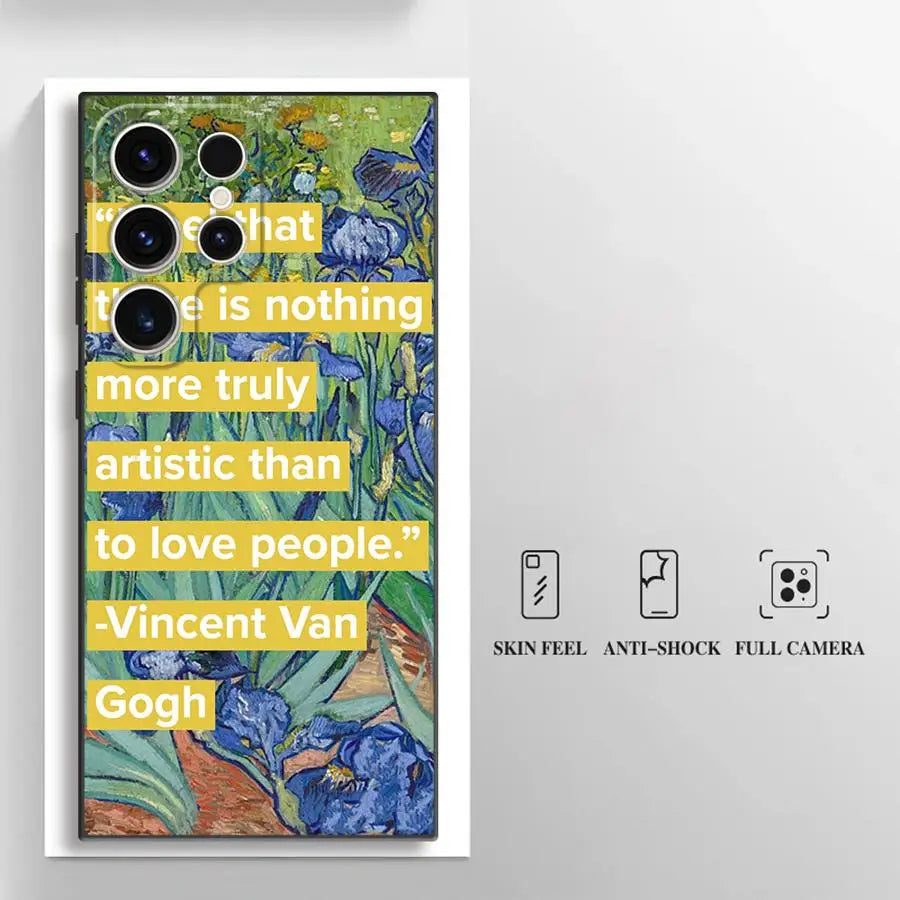 Van Gogh Sunflowers Black Soft Phone Cover Case for Samsung Galaxy S23 Ultra S20 S24 Plus S25 Edge S21 FE