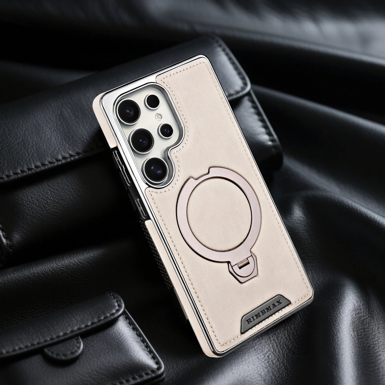 360 Rotating Bracket Leather Phone Case for Samsung Galaxy S25 Ultra S24 S23 S22 S25EDGE Magnetic Charging Kickstand Back Cover