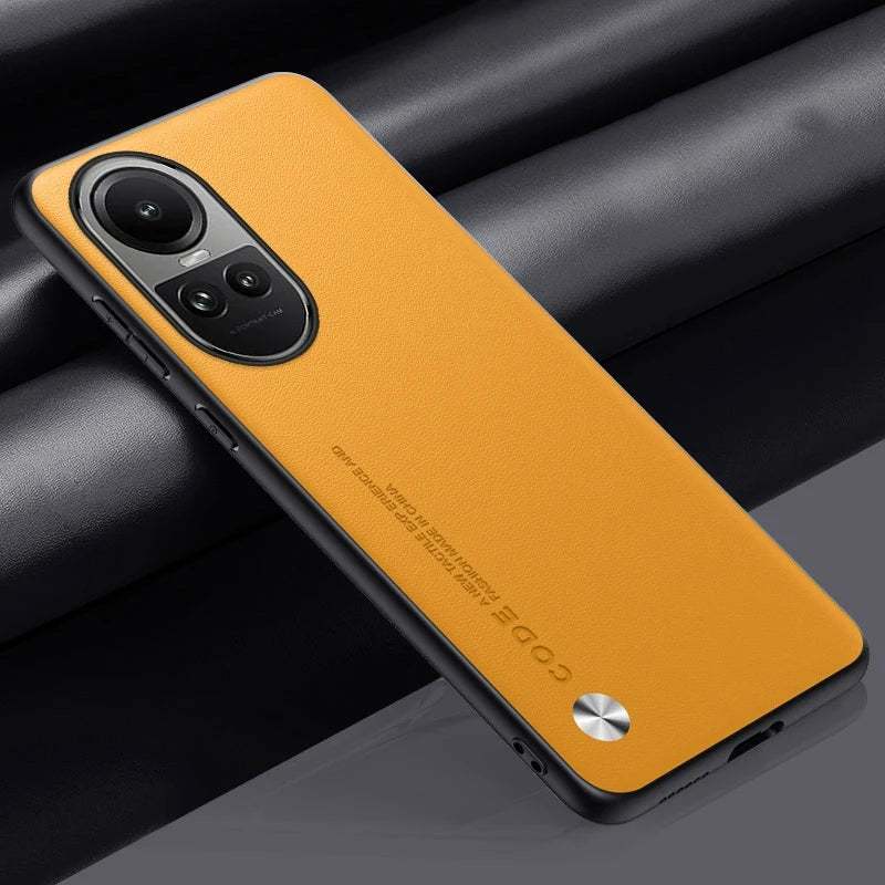Luxury PU Leather Case For OPPO Reno 10 Pro 10Pro Back Cover Matte Silicone Protection Phone Case For OPPO Reno 10 5G Reno10 Pro