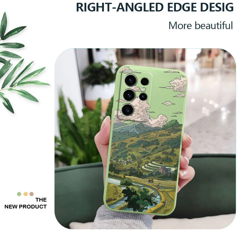 Pastoral Scenery Phone Case For Samsung Galaxy S25FE S24 S23 S22 S21 S20 S10 S10E S9 Ultra Plus FE Note 20 Ultra 10 9 Plus Cover