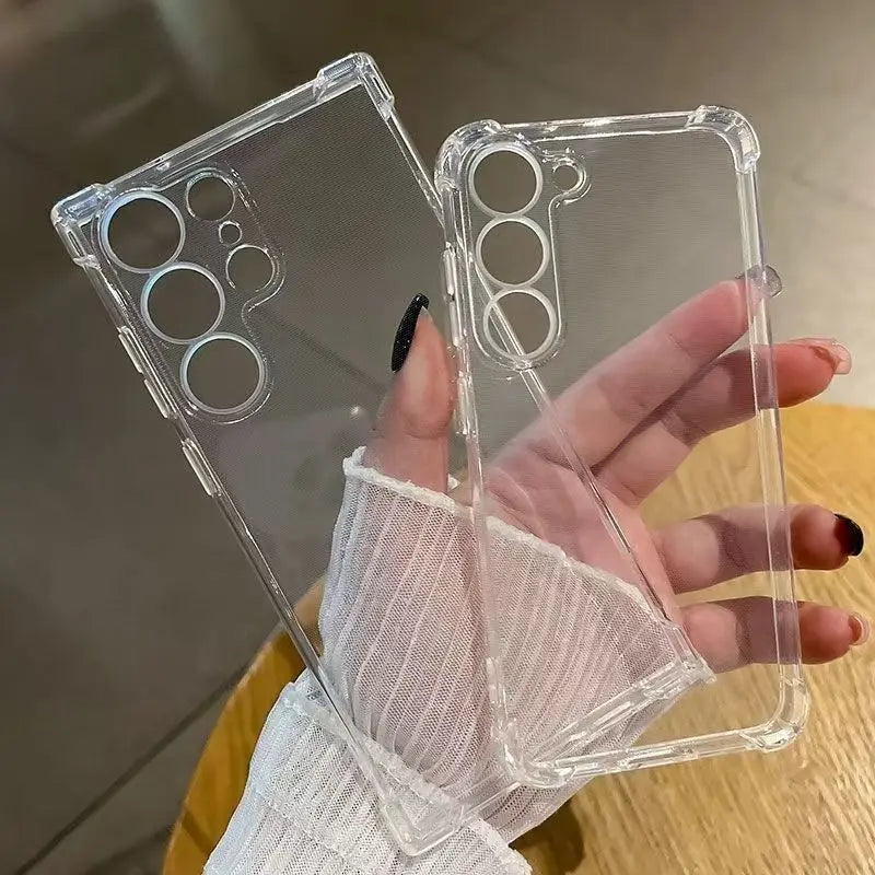 Original Transparent Phone Case For Samsung Galaxy S26 Ultra S25 S24 S23 S22 S21 S20 Plus Ultra FE Silicone Soft Clear Cover
